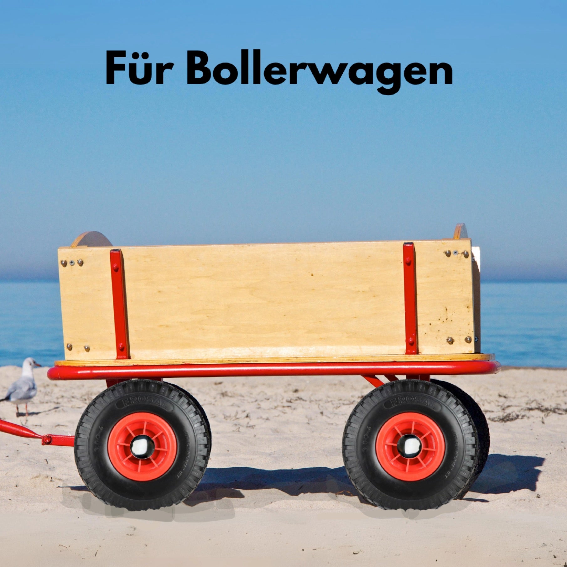 FROSAL PU Ersatzrad mit Radkappe Nabe 20mm/75mm Bollerwagen – Rad und Achsstopfen Sackkarre pannensicher