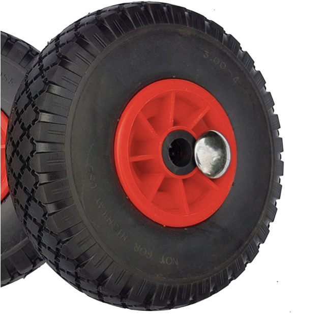 FROSAL Ersatzrad mit Achsstopfen - PU Rad Nabe 25mm/75mm für Bollerwagen oder Sackkarre pannensicher