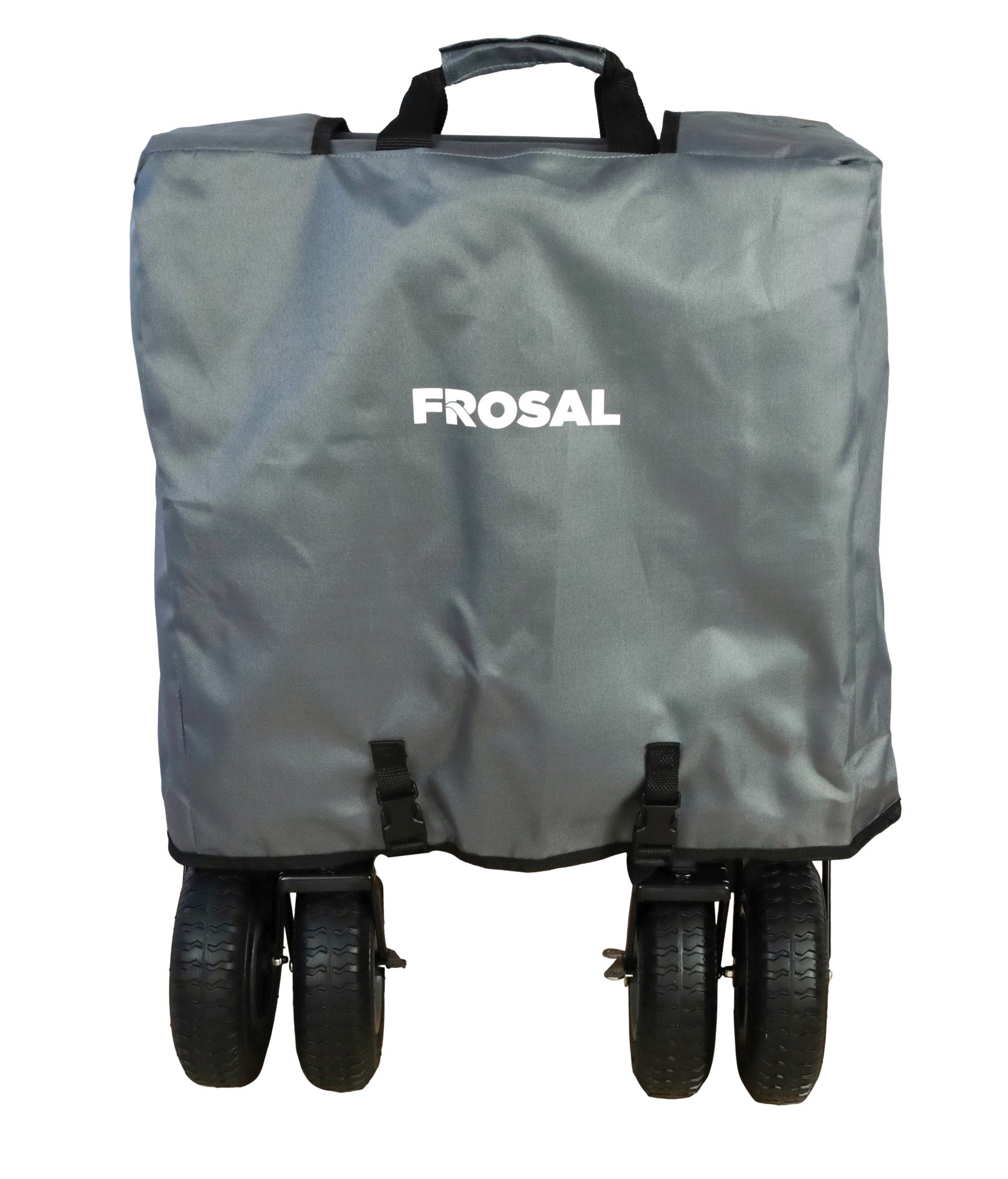 FROSAL Bollerwagen Nick PRO faltbar mit Schiebegriff Dach & Bremse grau