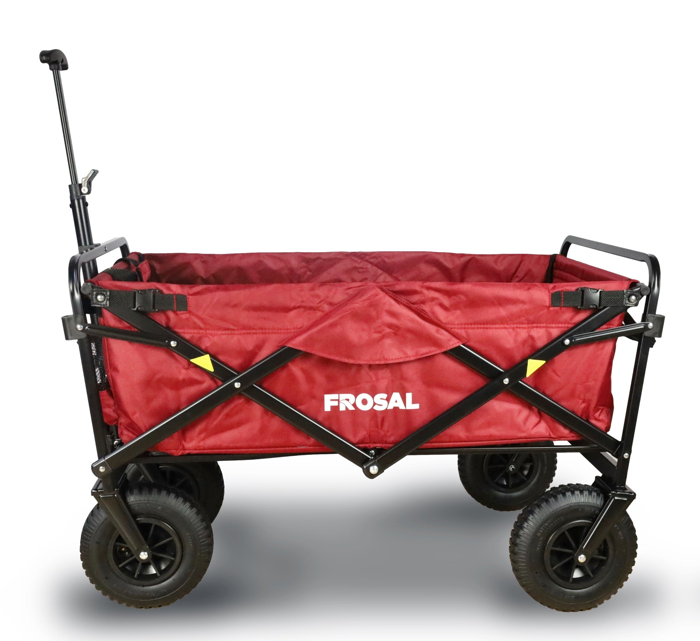 FROSAL Bollerwagen Nick rot faltbar mit Dach Bremse & Lufträder