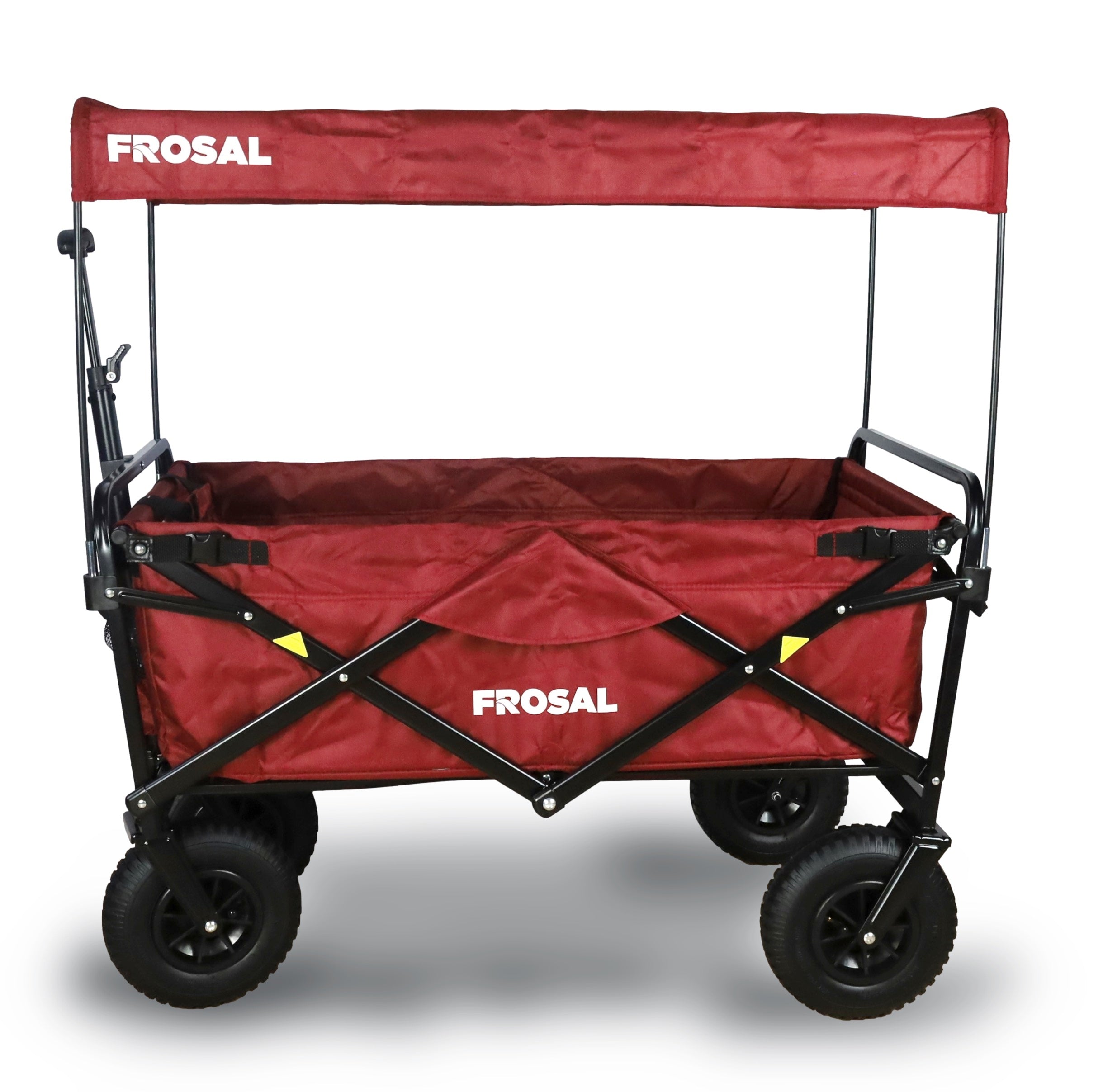 FROSAL Bollerwagen Nick rot faltbar mit Dach Bremse & Lufträder