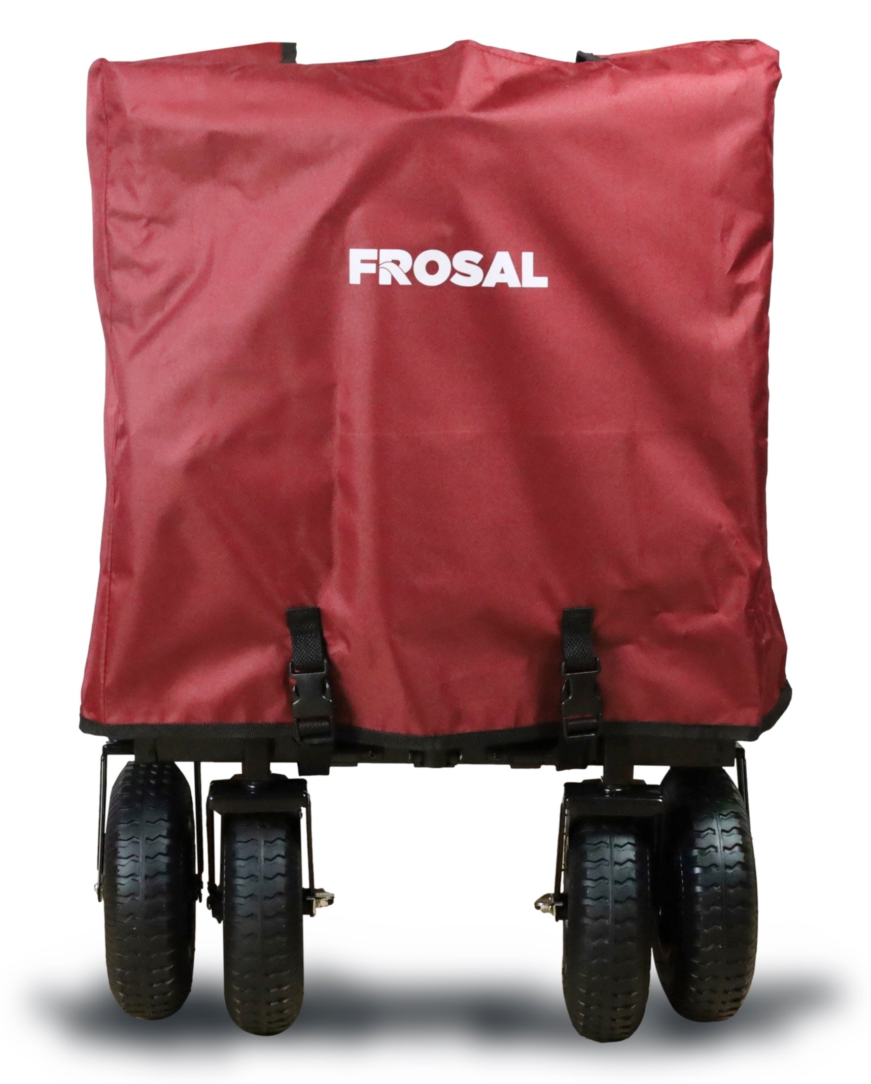 FROSAL Bollerwagen Nick rot faltbar mit Dach Bremse & Lufträder