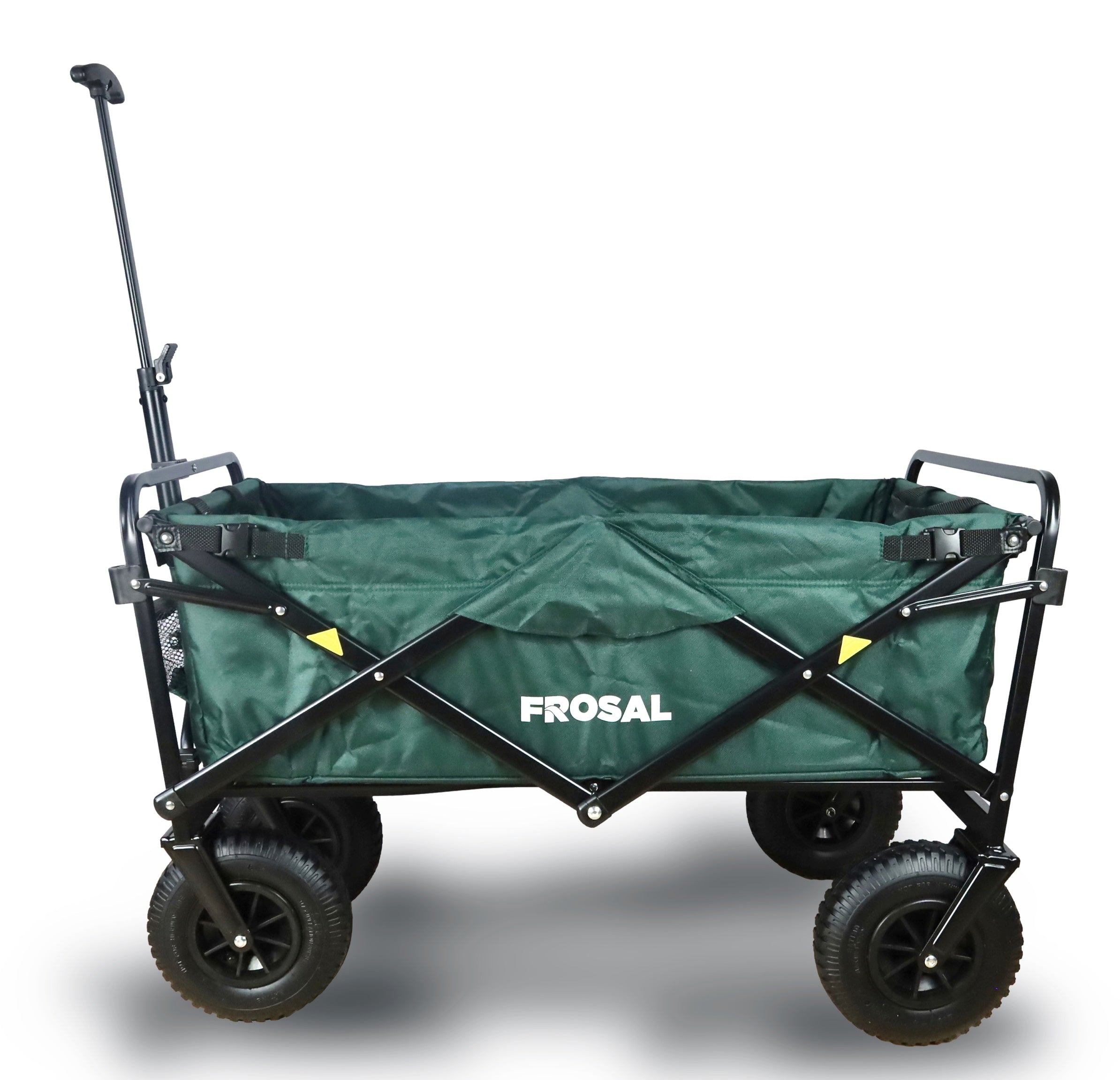 FROSAL Bollerwagen Nick grün faltbar mit Luftreifen Bremse & Dach