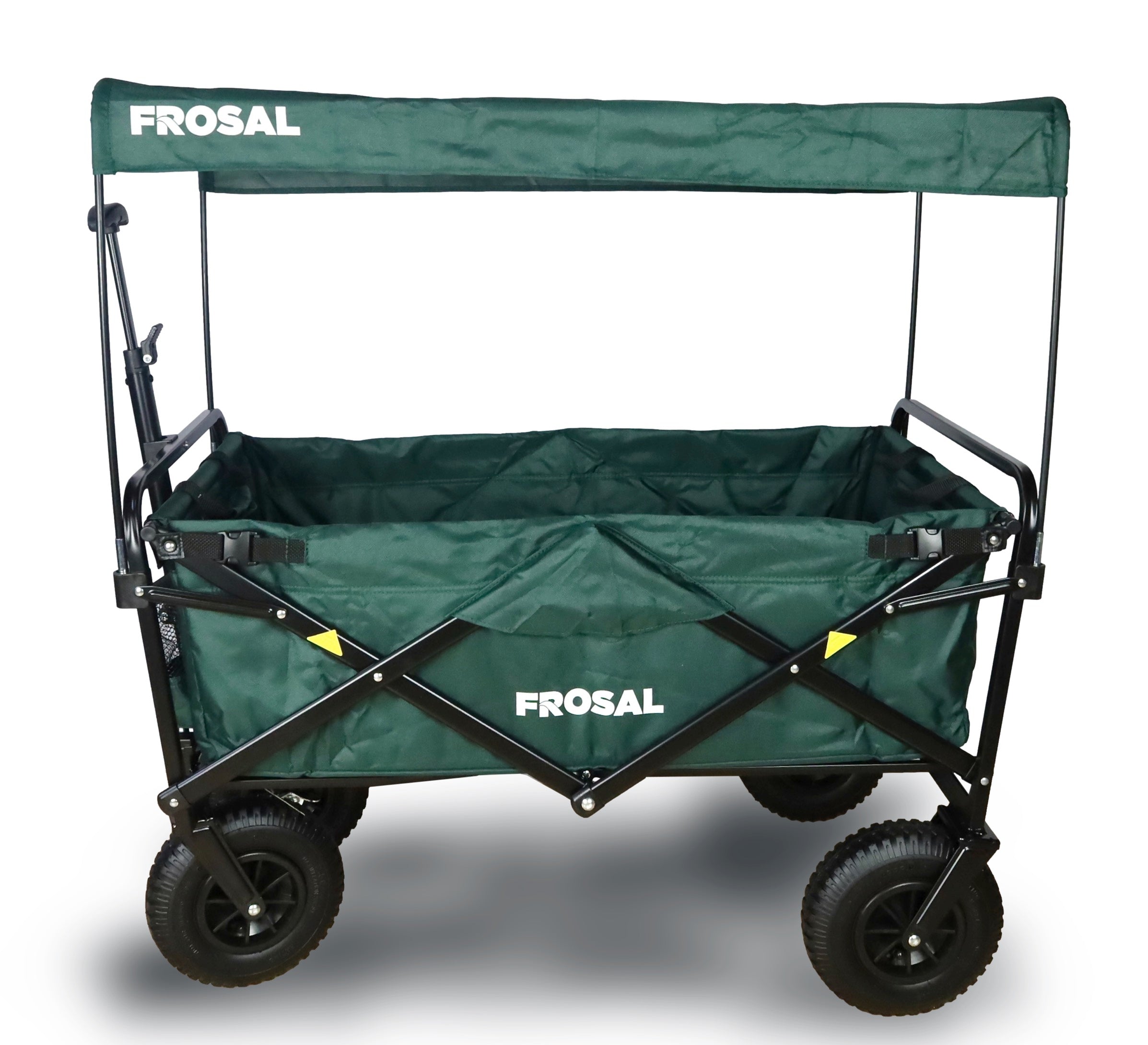 FROSAL Bollerwagen Nick grün faltbar mit Luftreifen Bremse & Dach