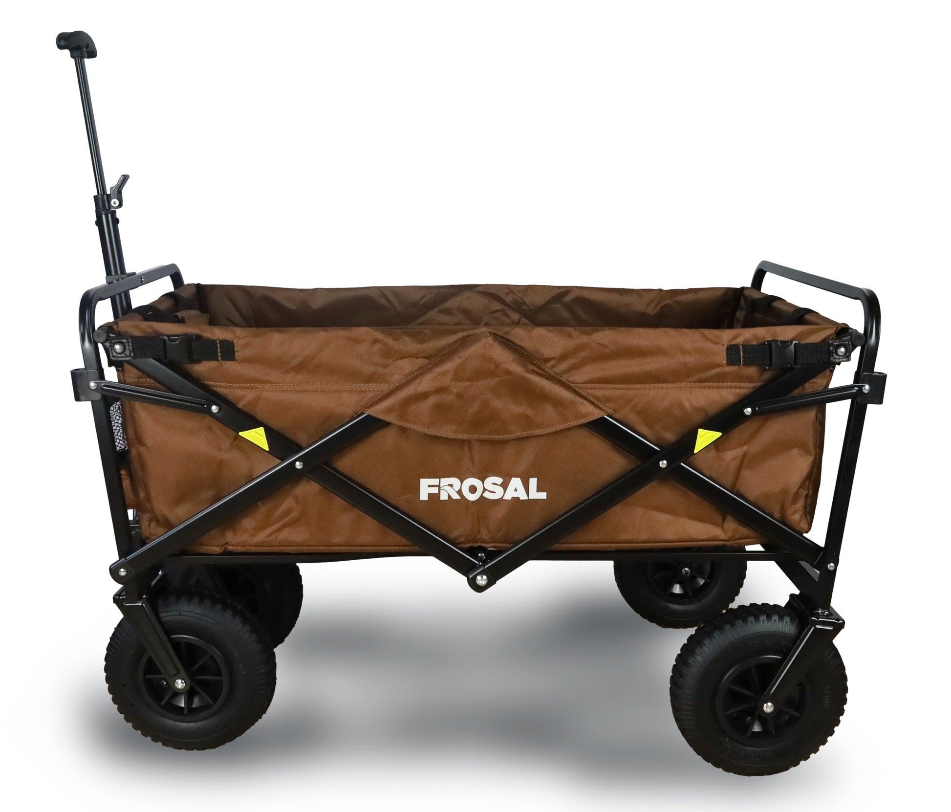 FROSAL Bollerwagen Nick braun faltbar mit Luftreifen Bremse & Dach