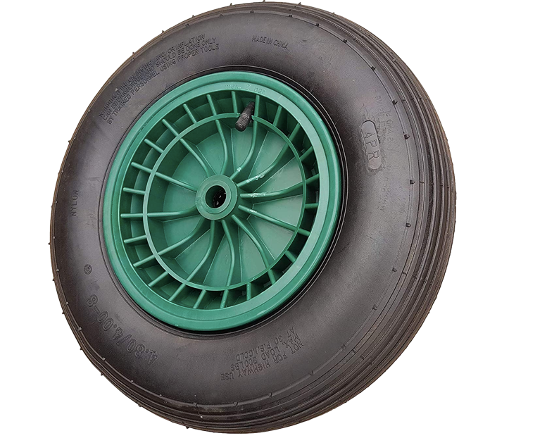 FROSAL Schubkarrenrad Luftreifen 400 (380) mm mit Achse | Luftrad Schubkarre | Ersatzrad 4.80 / 4.00-8