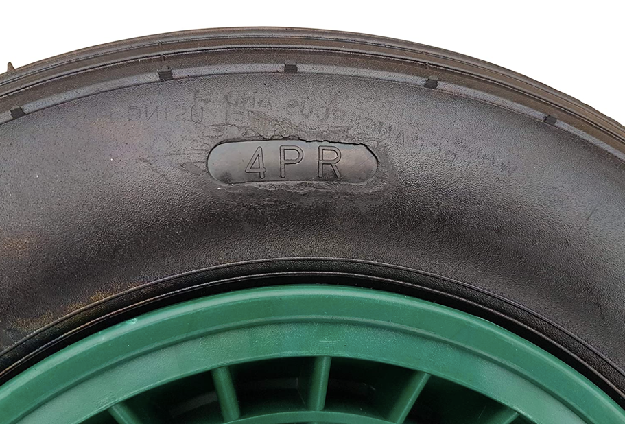 FROSAL Schubkarrenrad Luftreifen 400 (380) mm mit Achse | Luftrad Schubkarre | Ersatzrad 4.80 / 4.00-8
