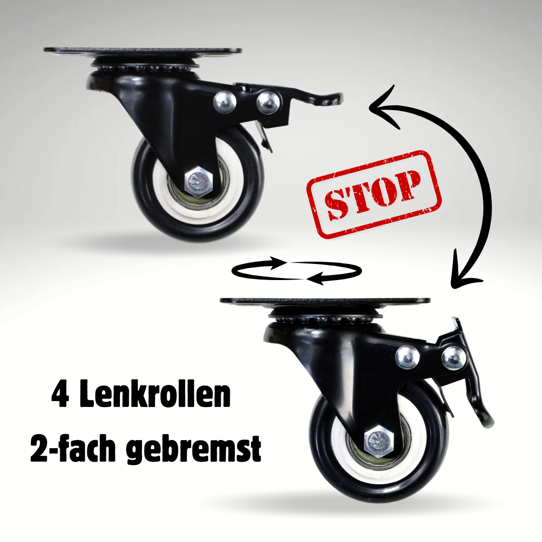 FROSAL Lenkrollen mit Bremse | ø 50mm | 80kg Traglast | 360° drehbar - 4er Set
