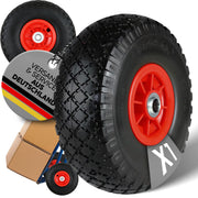 FROSAL Ersatzrad - PU Rad Nabe 16mm/50mm für Bollerwagen oder Sackkarre pannensicher Felge rot 1 Stück