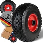 FROSAL pannensichere Ersatzräder 260×75 mm für Bollerwagen & Sackkarre | PU Rad auf Stahlfelge | Achse Ø25×75 mm | Räder Transportkarre pannensicher 1 Stück