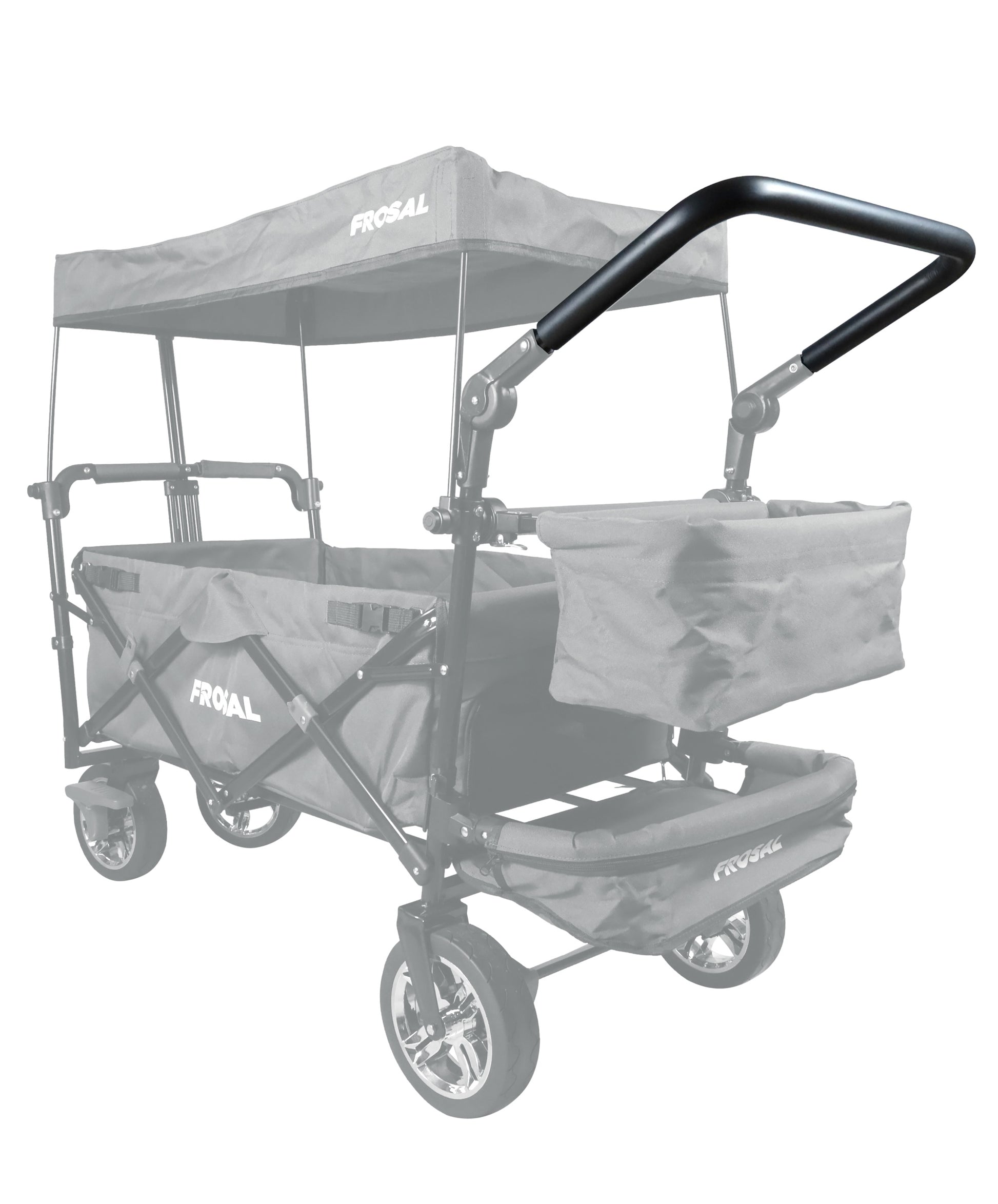 FROSAL Schiebegriff Handgriff schwarz für Bollerwagen Leo und Loki
