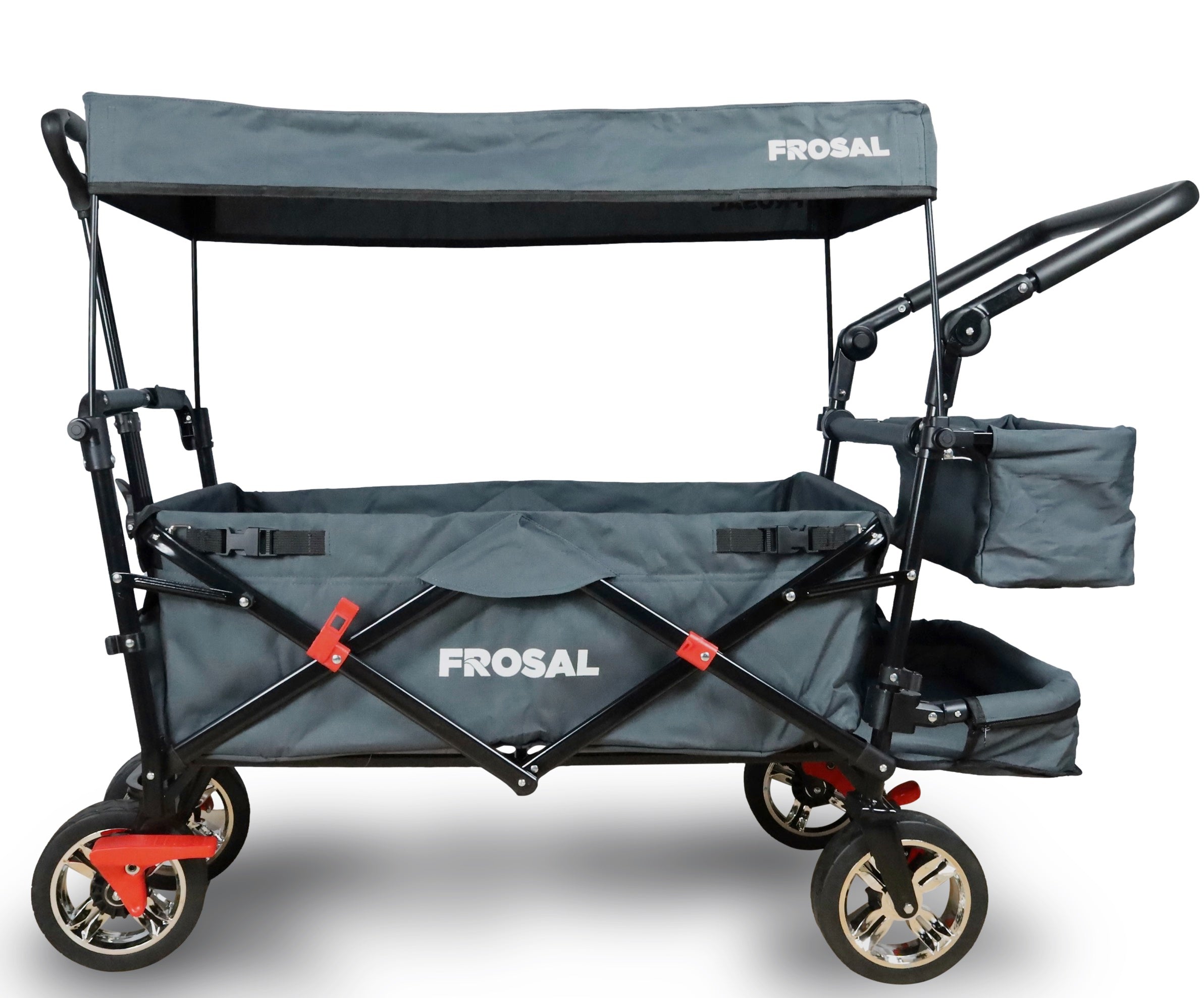 FROSAL Bollerwagen Leo grau inkl. Regenverdeck