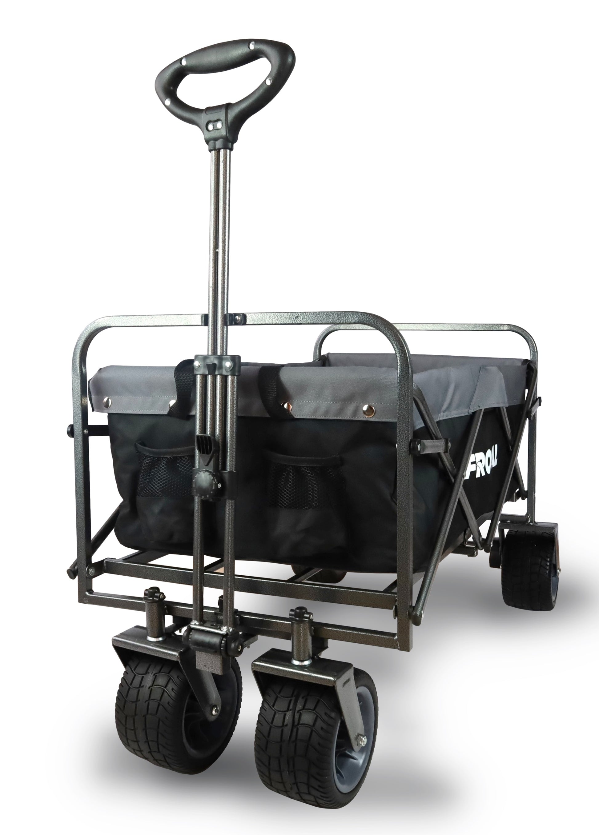 FROSAL Bollerwagen Alex faltbar in schwarz/grau Strandwagen