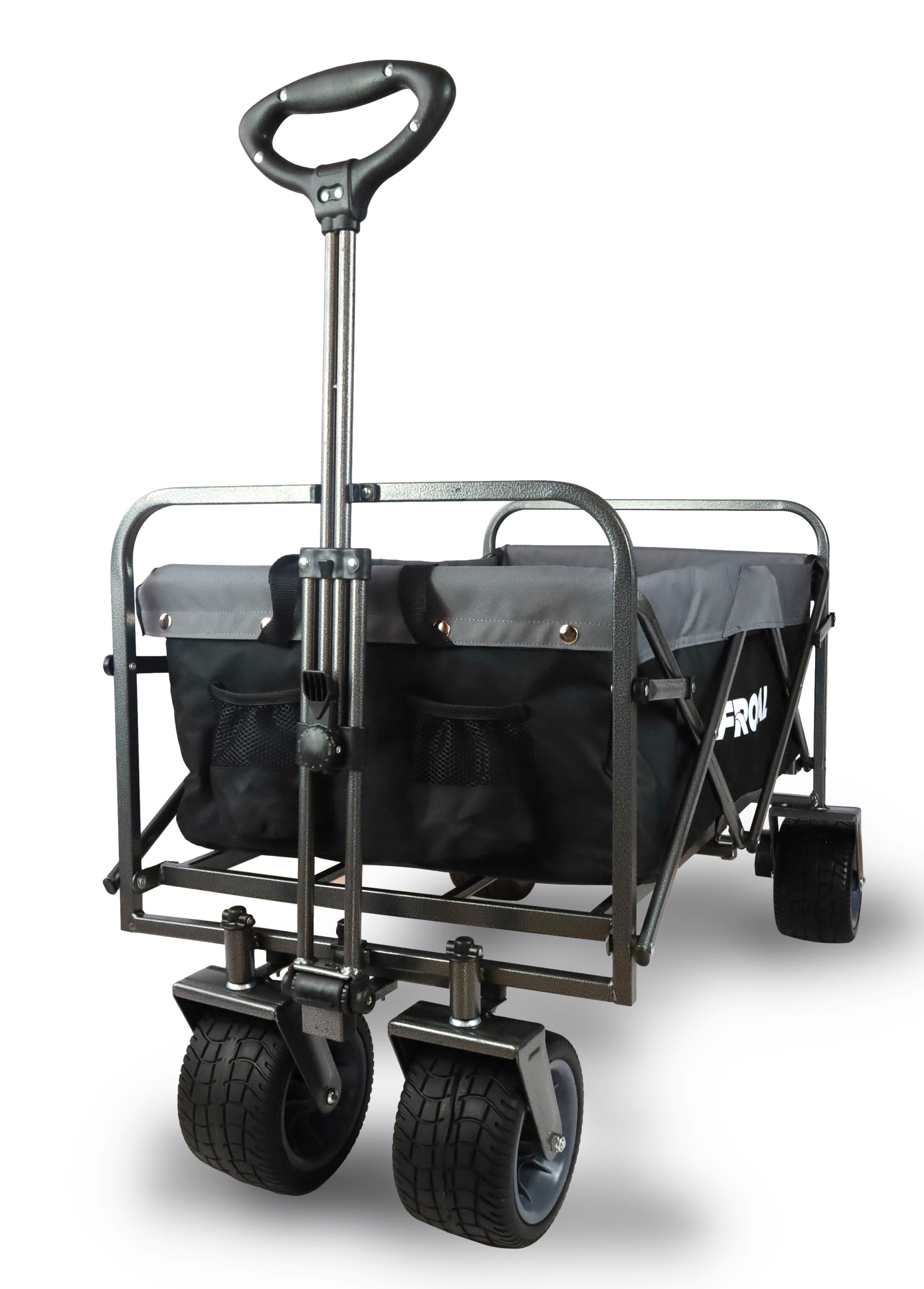 FROSAL Bollerwagen Alex faltbar in schwarz/grau Strandwagen
