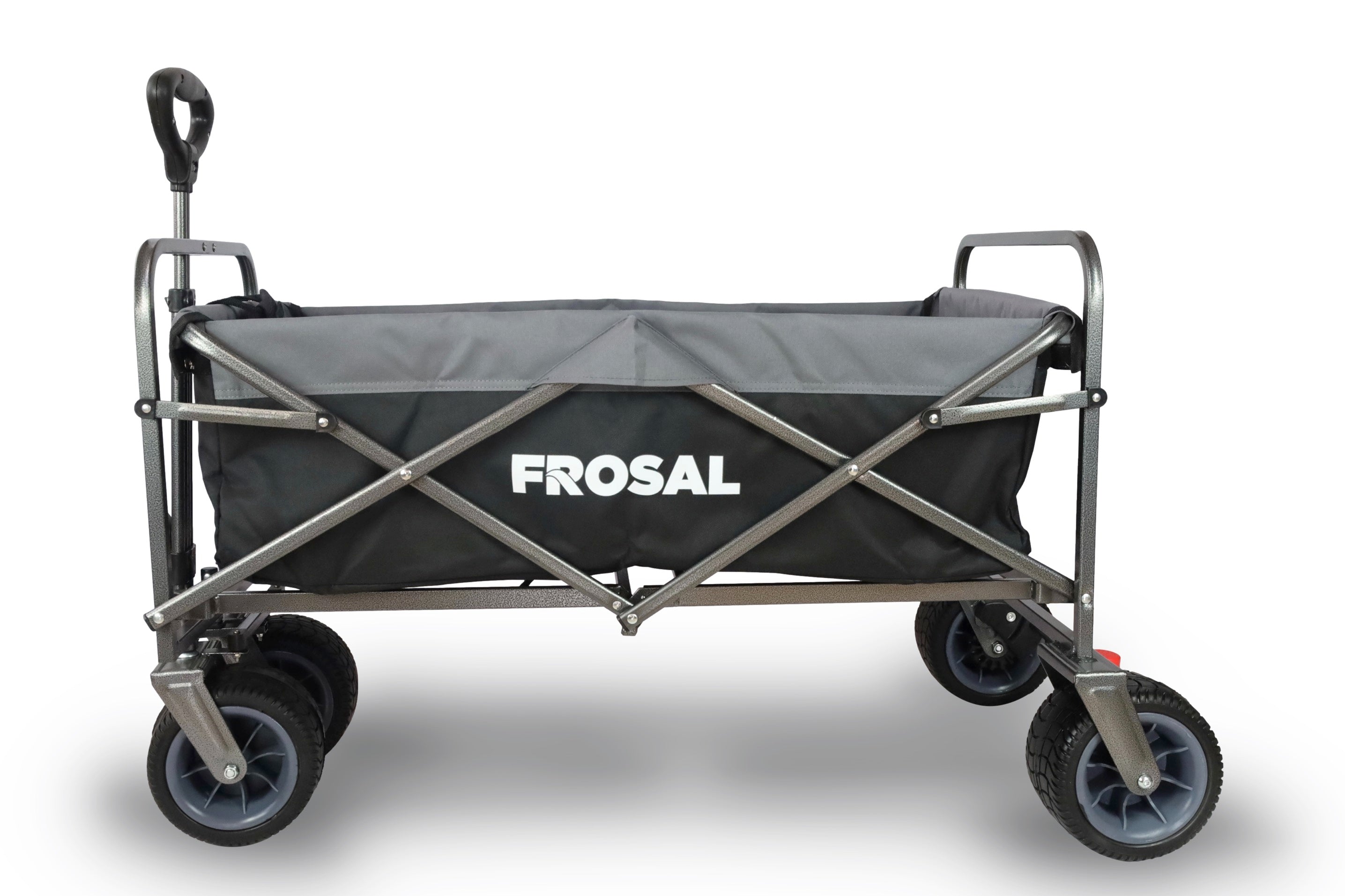 FROSAL Bollerwagen Alex faltbar in schwarz/grau Strandwagen