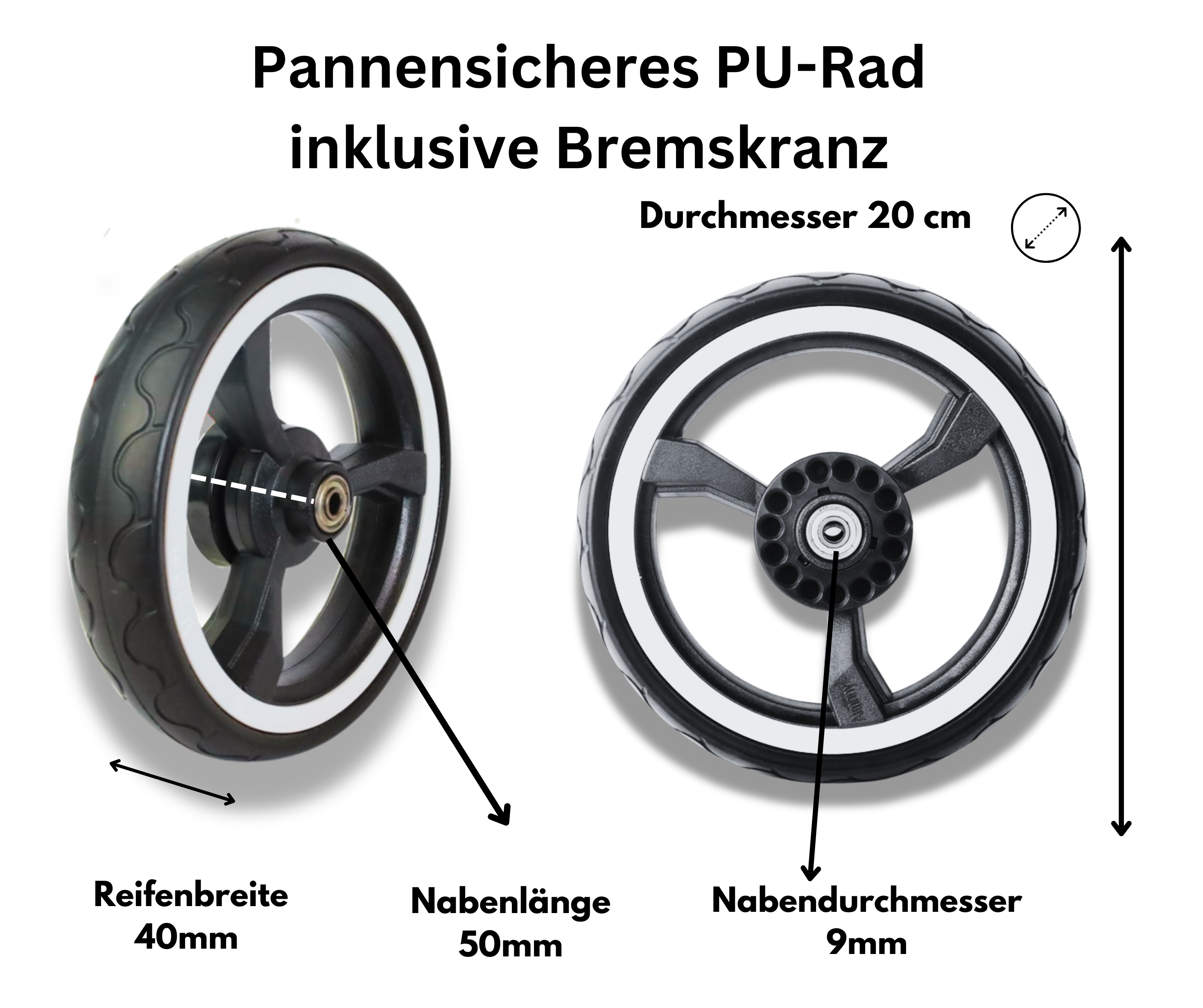 FROSAL Ersatzrad für Frosal Bollerwagen Paul