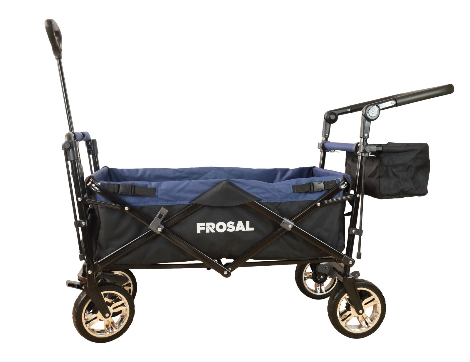 FROSAL Bollerwagen Loki faltbar Transportwagen klappbar schwarz-blau Kinder