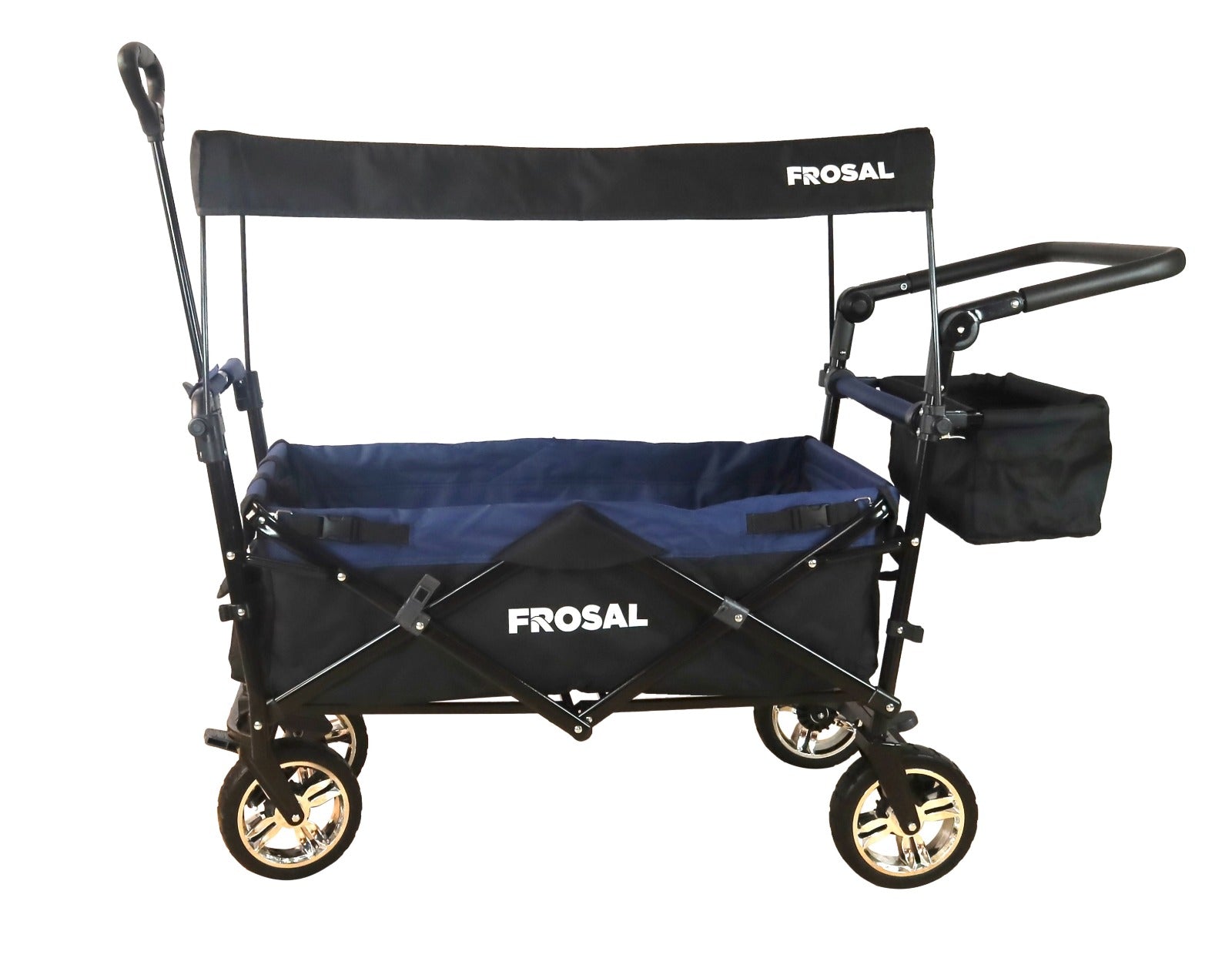 FROSAL Bollerwagen Loki faltbar Transportwagen klappbar schwarz-blau Kinder