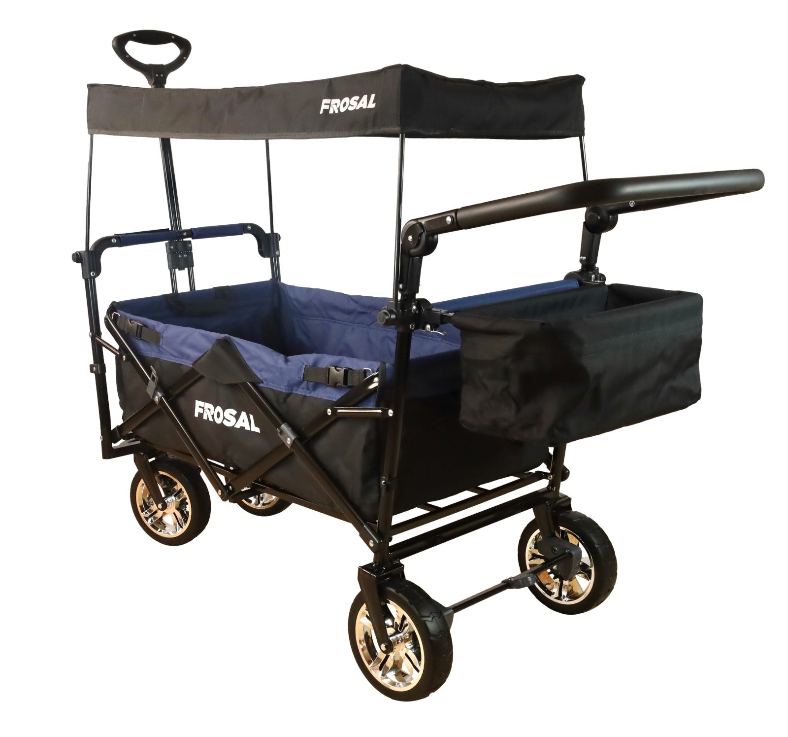 FROSAL Bollerwagen Loki faltbar Transportwagen klappbar schwarz-blau Kinder