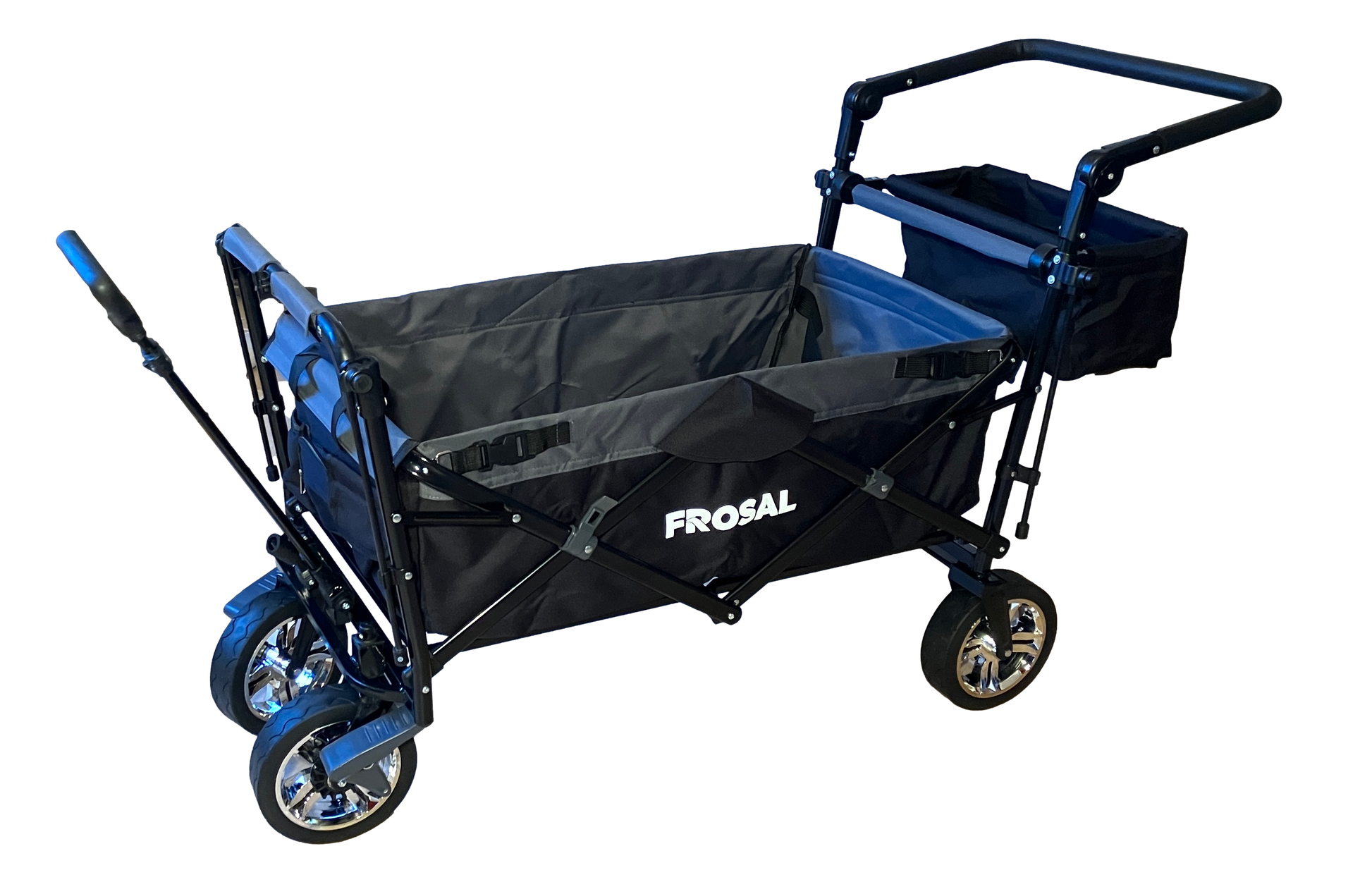 FROSAL Faltbarer Bollerwagen Loki mit Sonnendach und Schiebegriff