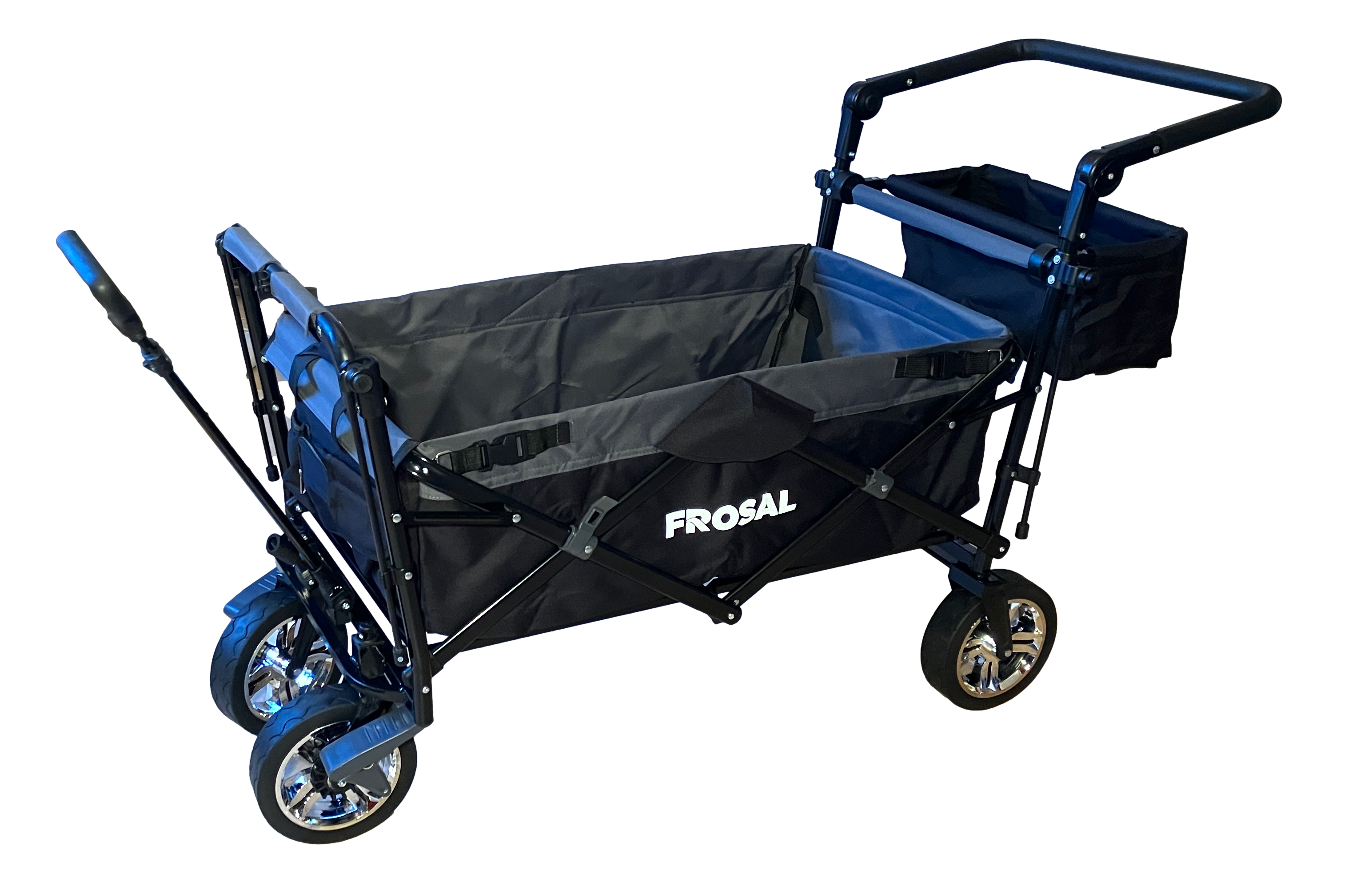 FROSAL Faltbarer Bollerwagen Loki mit Sonnendach und Schiebegriff